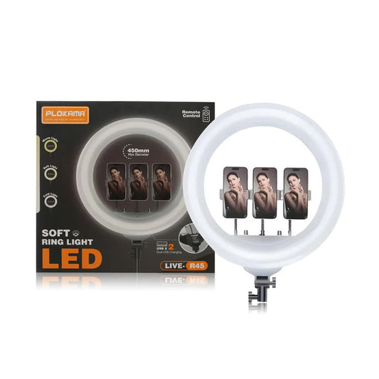 Plokama Live-R45 - 45cm Ring Light with Stand Mounts
