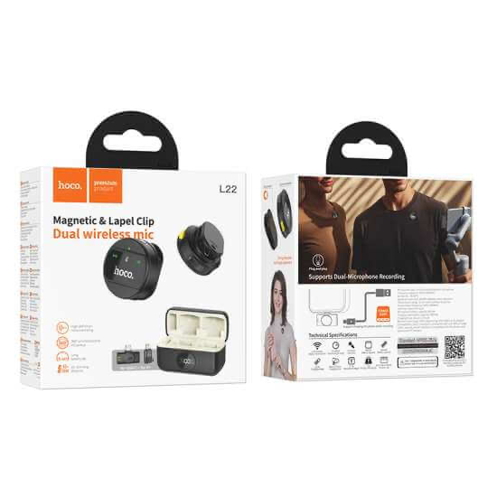 Hoco Wireless Noise Cancelling Dual Microphone Type C And Lightning Set - L22