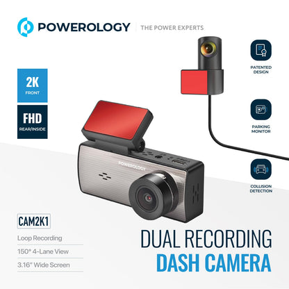 Powerology Dual Recording Dash Camera