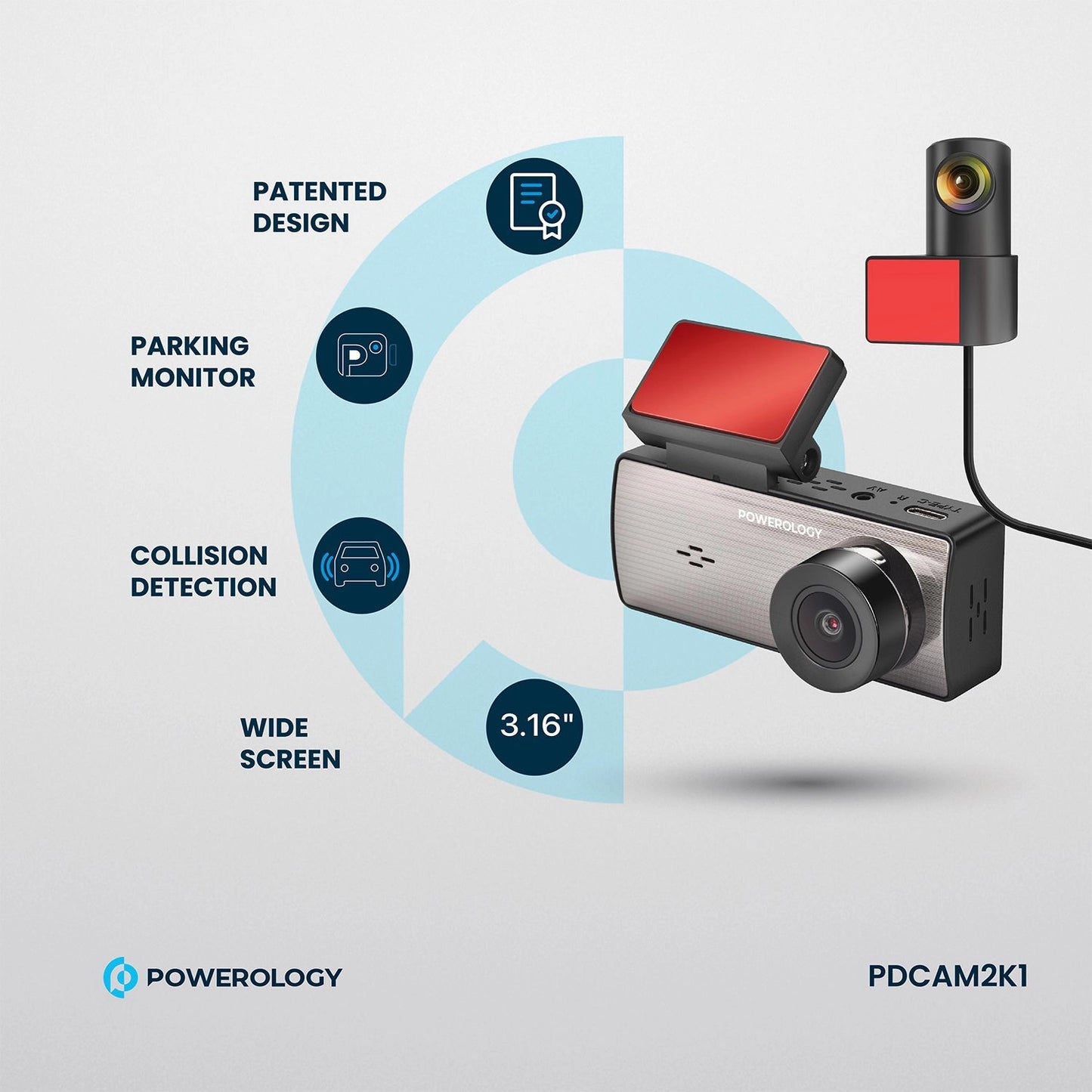 Powerology Dual Recording Dash Camera
