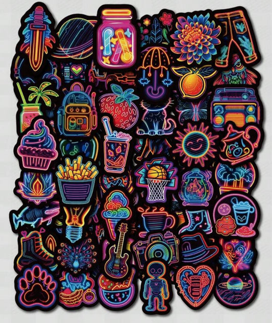5 Neon Stickers