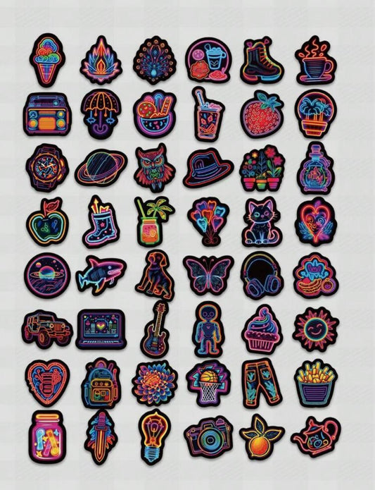5 Neon Stickers